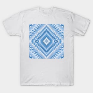 Embossed Blue And White Shibori Diamond T-Shirt